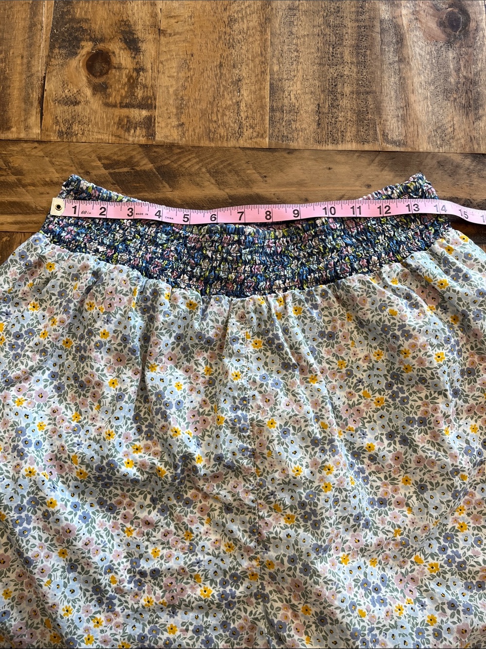 American Eagle Outfitters Floral Resort High-Waist Shorts in Light Blue and Navy - Picture 7 of 12